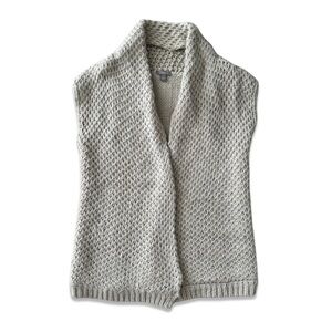 🏷️*Price Drop* J. Jill Beige Alpaca Shawl Style Open Front Sweater Vest Size XS